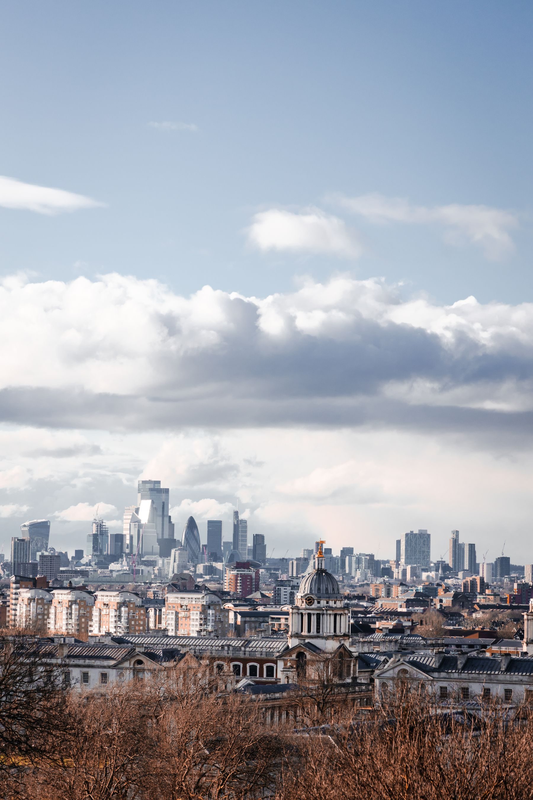 Panorama of the London skyline seen from Greenwich